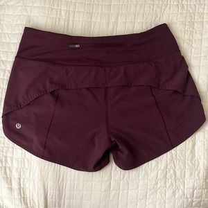 Lululemon Burgundy Speed Up short-Mid-rise